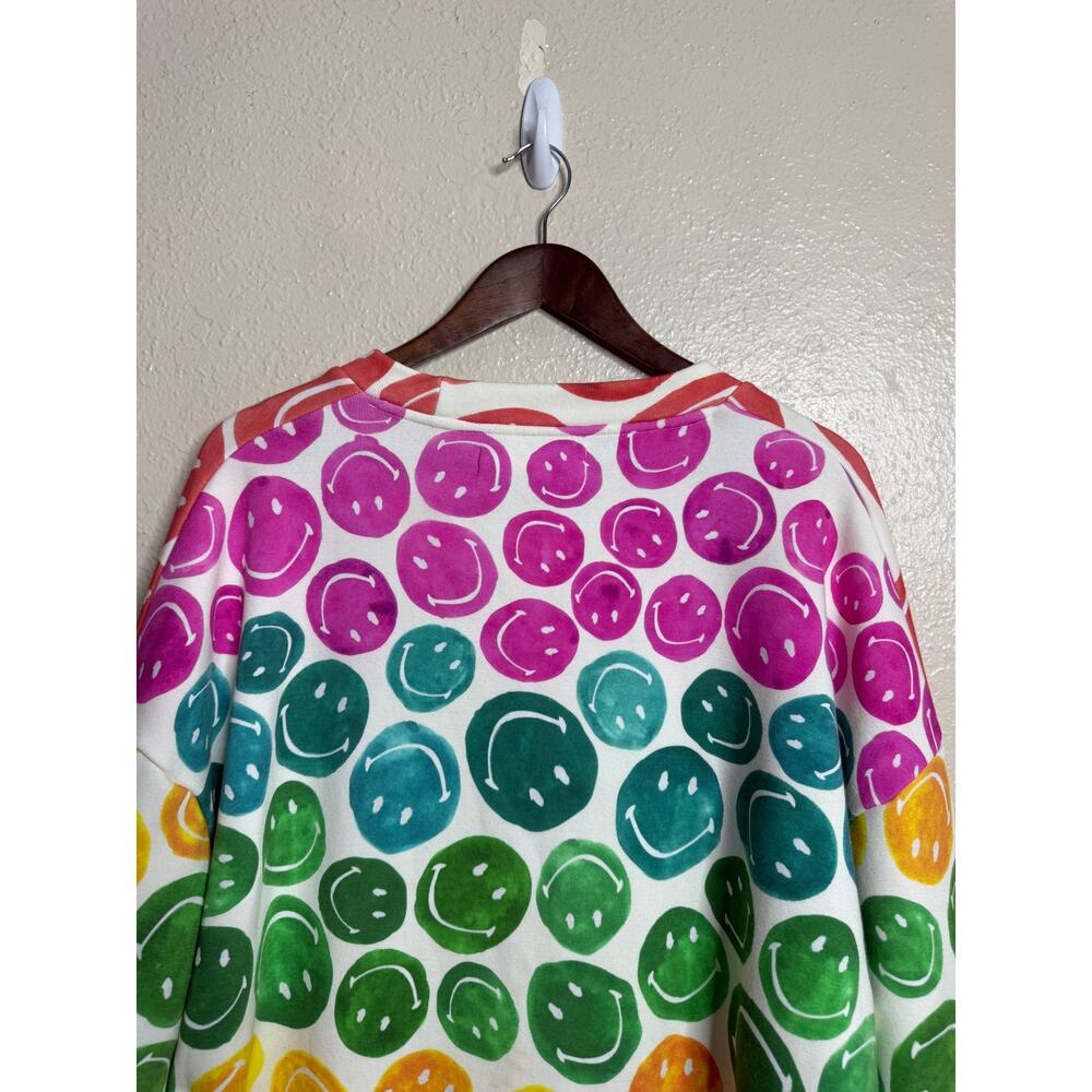 FARM Rio x Smiley Rainbow Dopamine Happy Face Graphic Sweatshirt M - Picture 13 of 13